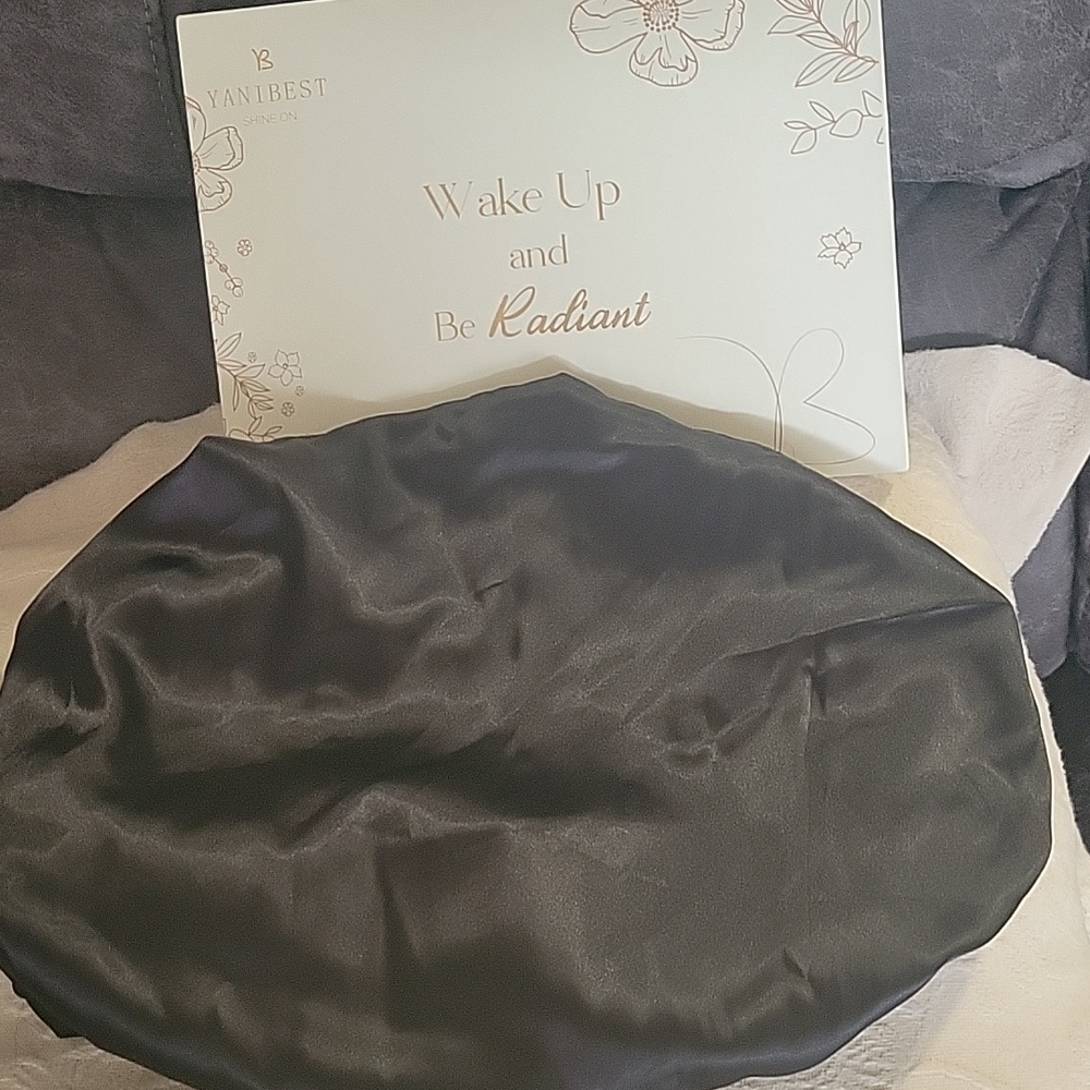 Elegant Black Satin Hair Bonnet